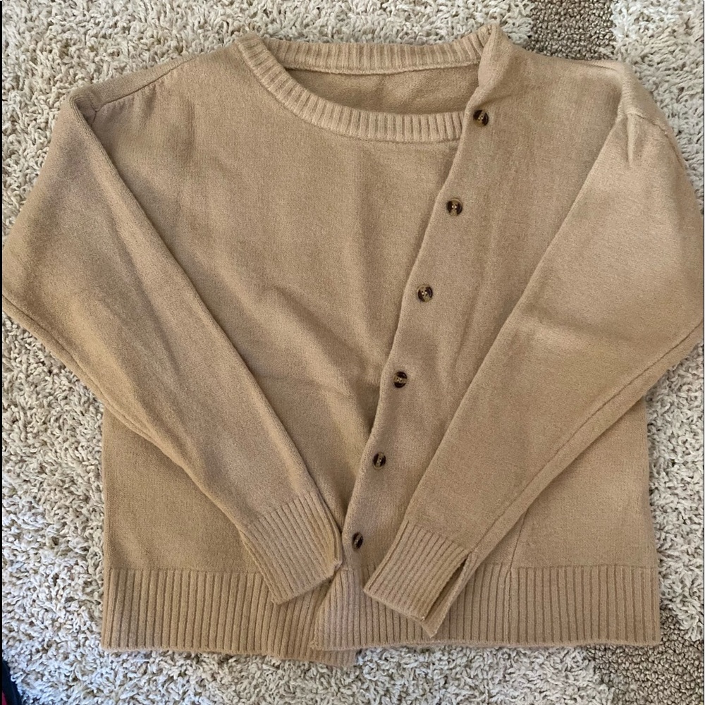 WOOL BLEND SLIT CUFF SWEATER, NWOT